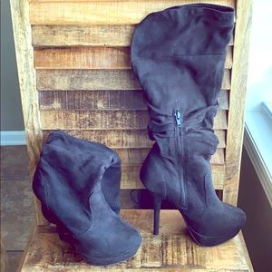 Knee high heel boots